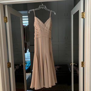 Designer Tea-Length Cocktail Dress With V back and front.